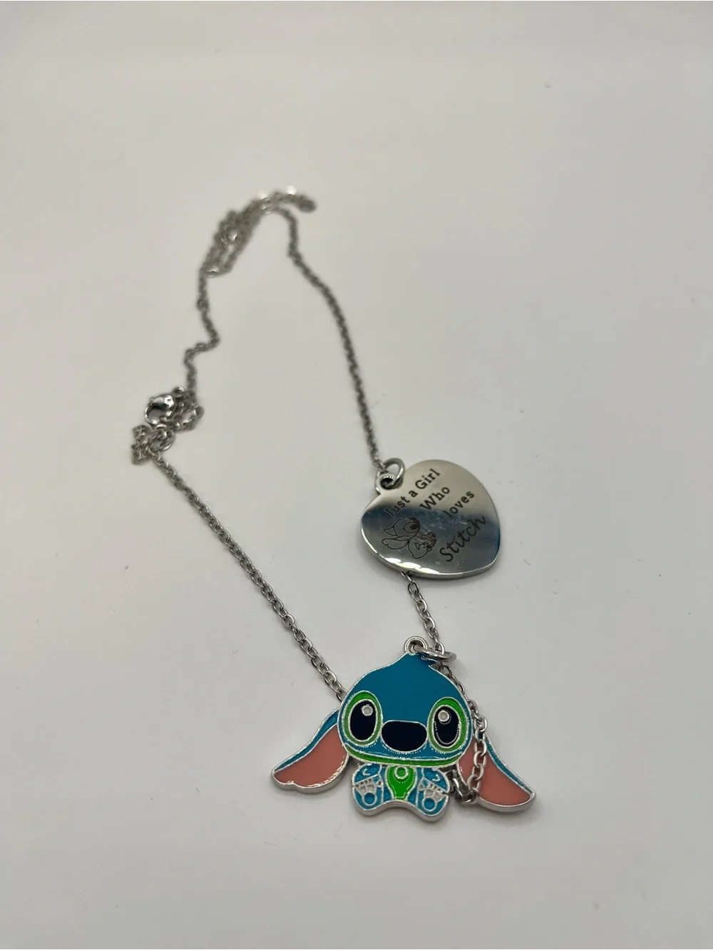 Cute Blue Stitch-Style Kids Necklace and Bracelet Set